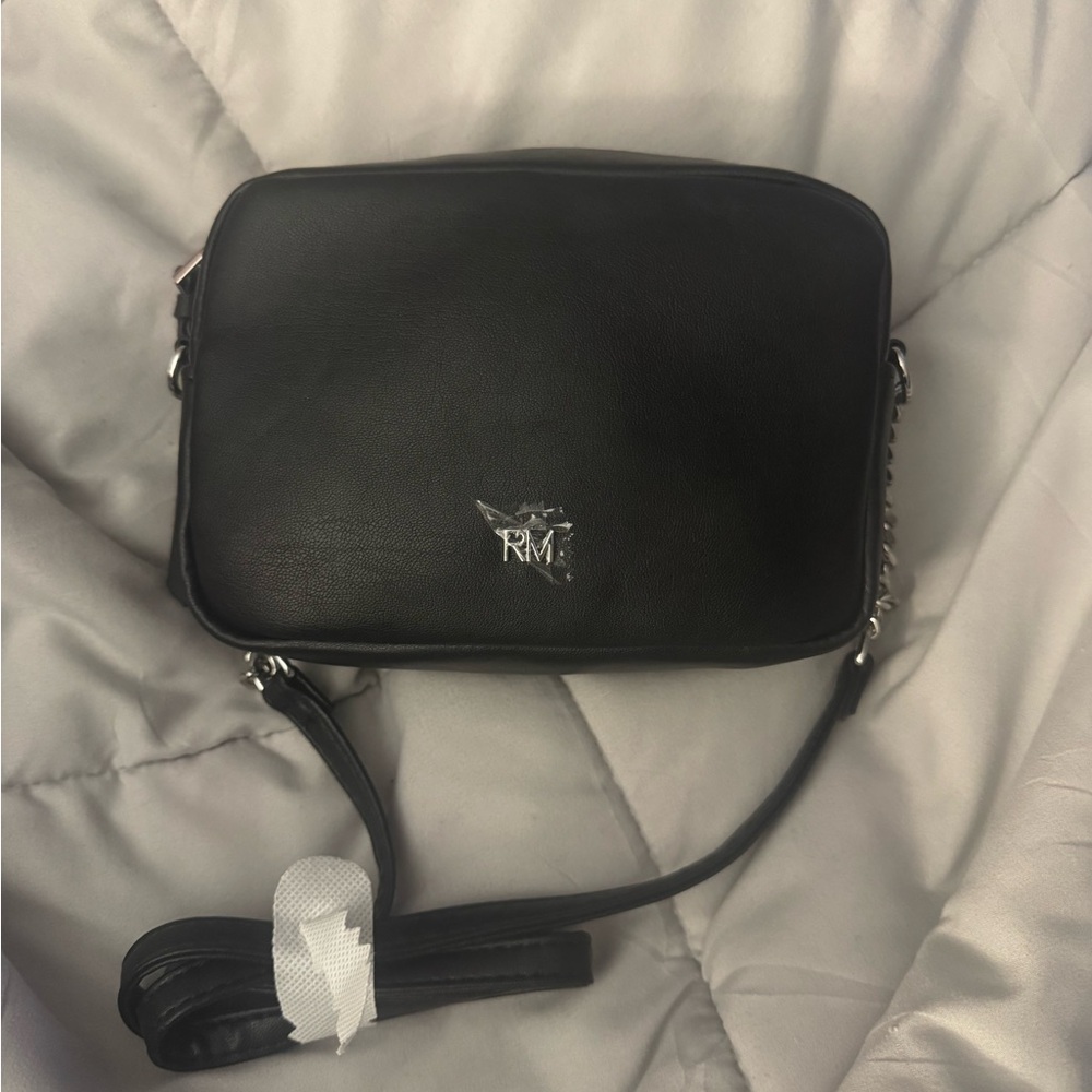 Rebecca Minkoff Black Quilted Crossbody Bag with Silver Studs - Picture 2 of 3